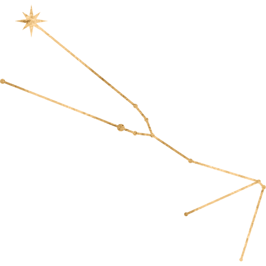 The constellation Taurus drawn in gold foil, with the star El Nath marked at the bull's northern horn.
