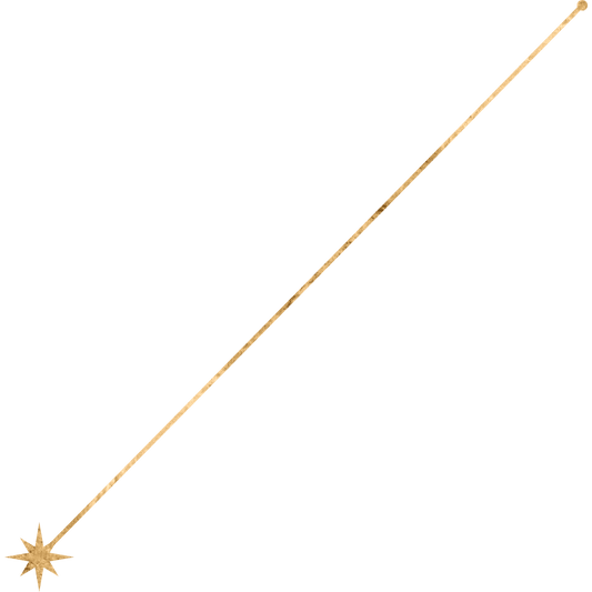 The constellation Canis Minor drawn in gold foil, with the star Procyon marked at the lesser dog, who rises first.